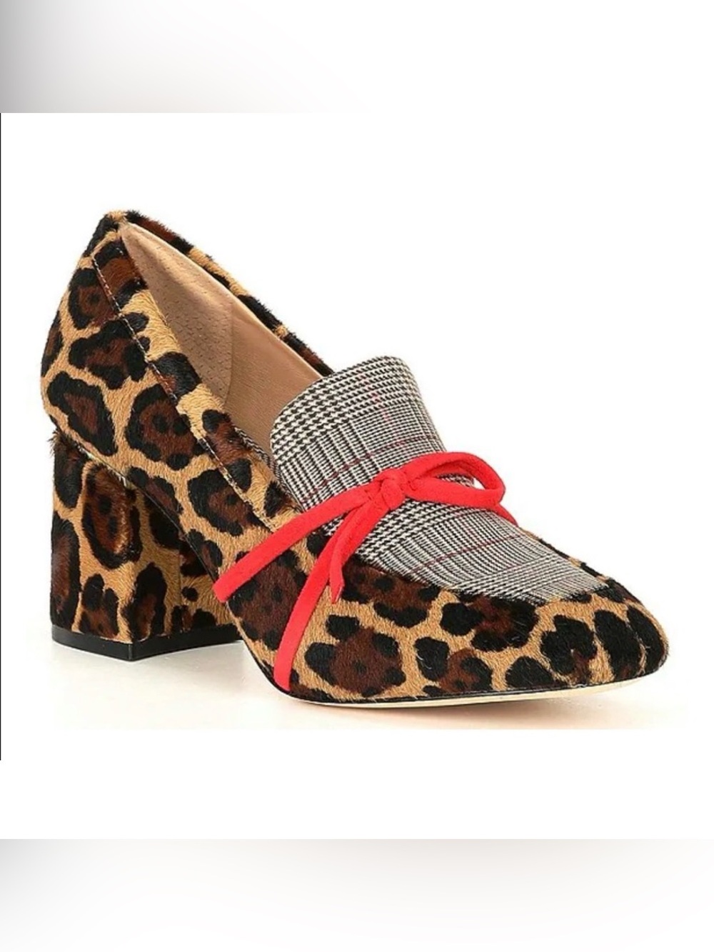 NEW Antonio Melani Real Calf Hair & Leather Loafer Heels Shoes Funky Chic Style